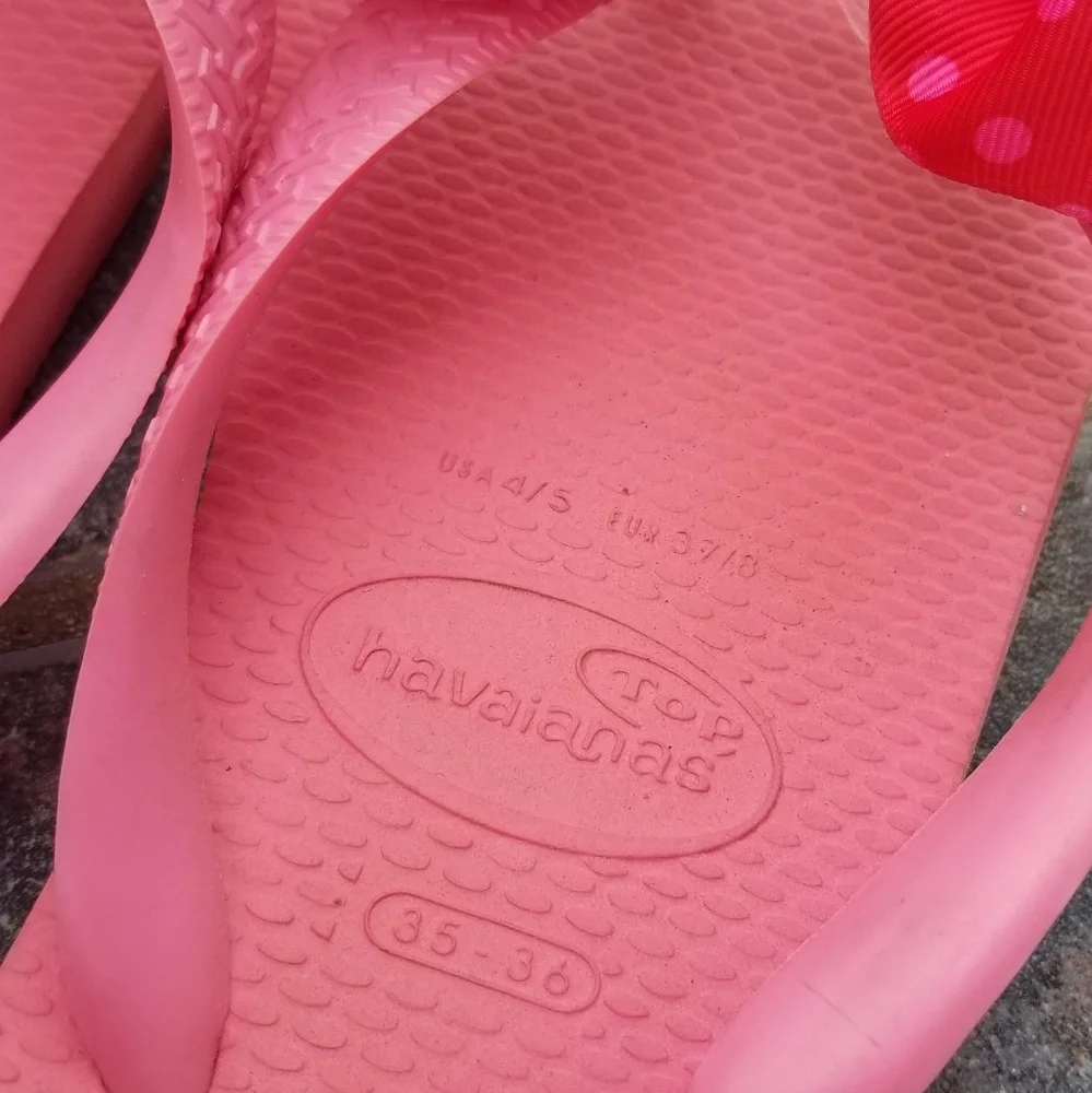Pink Polka Dot Havaianas Flip Flop Thong Sandals